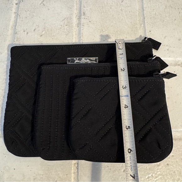 Set of THREE Vera Bradley Quilted Pouches / Cosmetic Cases in Black - Picture 14 of 14